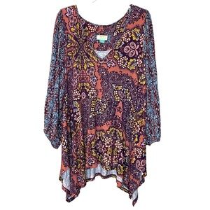 Anthropology Maeve Printed Top Sz 2X